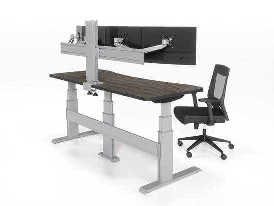 Electric sit stand radiology desk with electric monitor lift