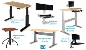 Various desk types provided by right angle
