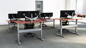 Dual monitor setup on tables