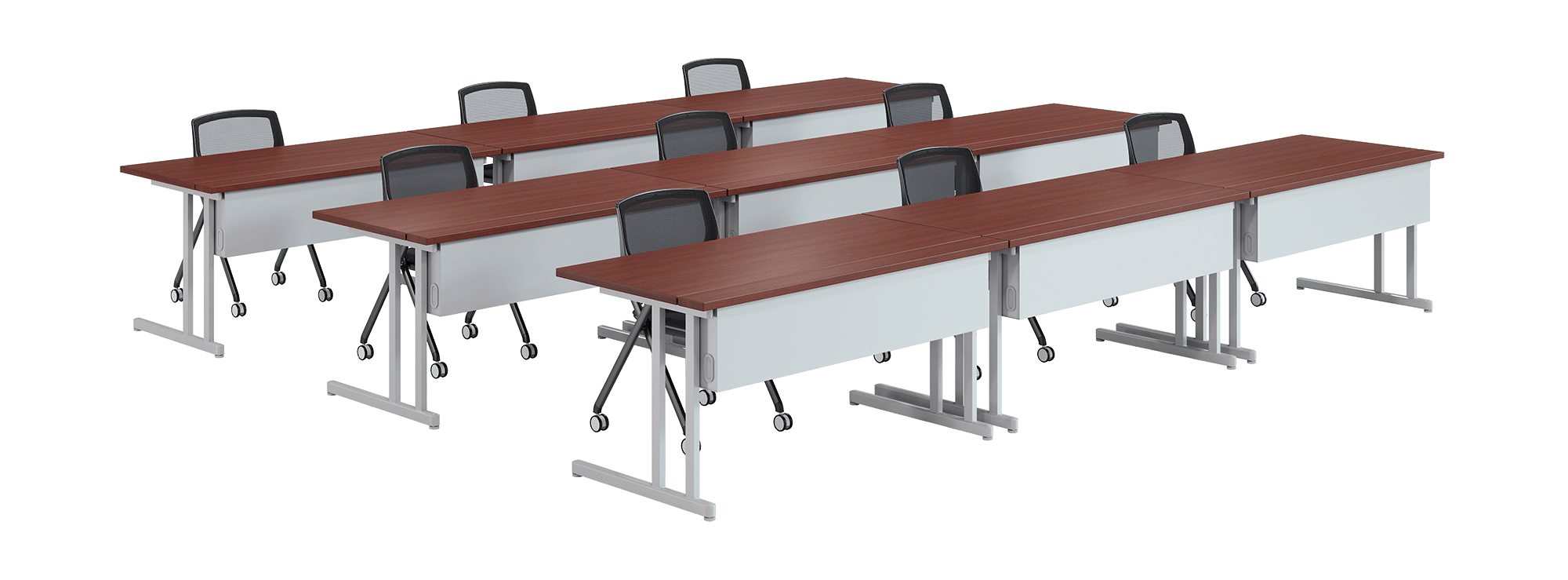 Delta training table with integrated storage and cable management