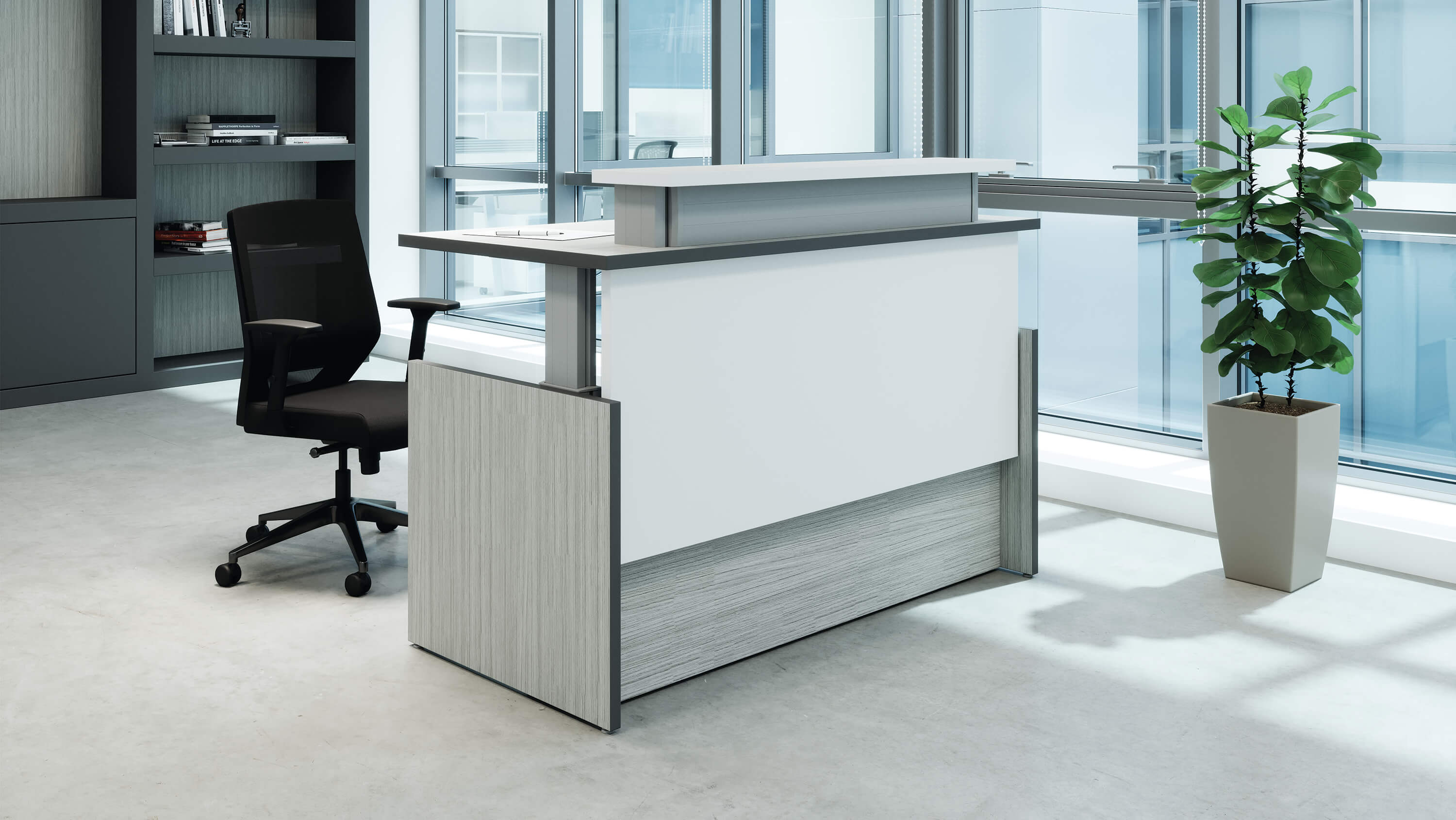 Presidente Reception electric height adjustable rectangle desk