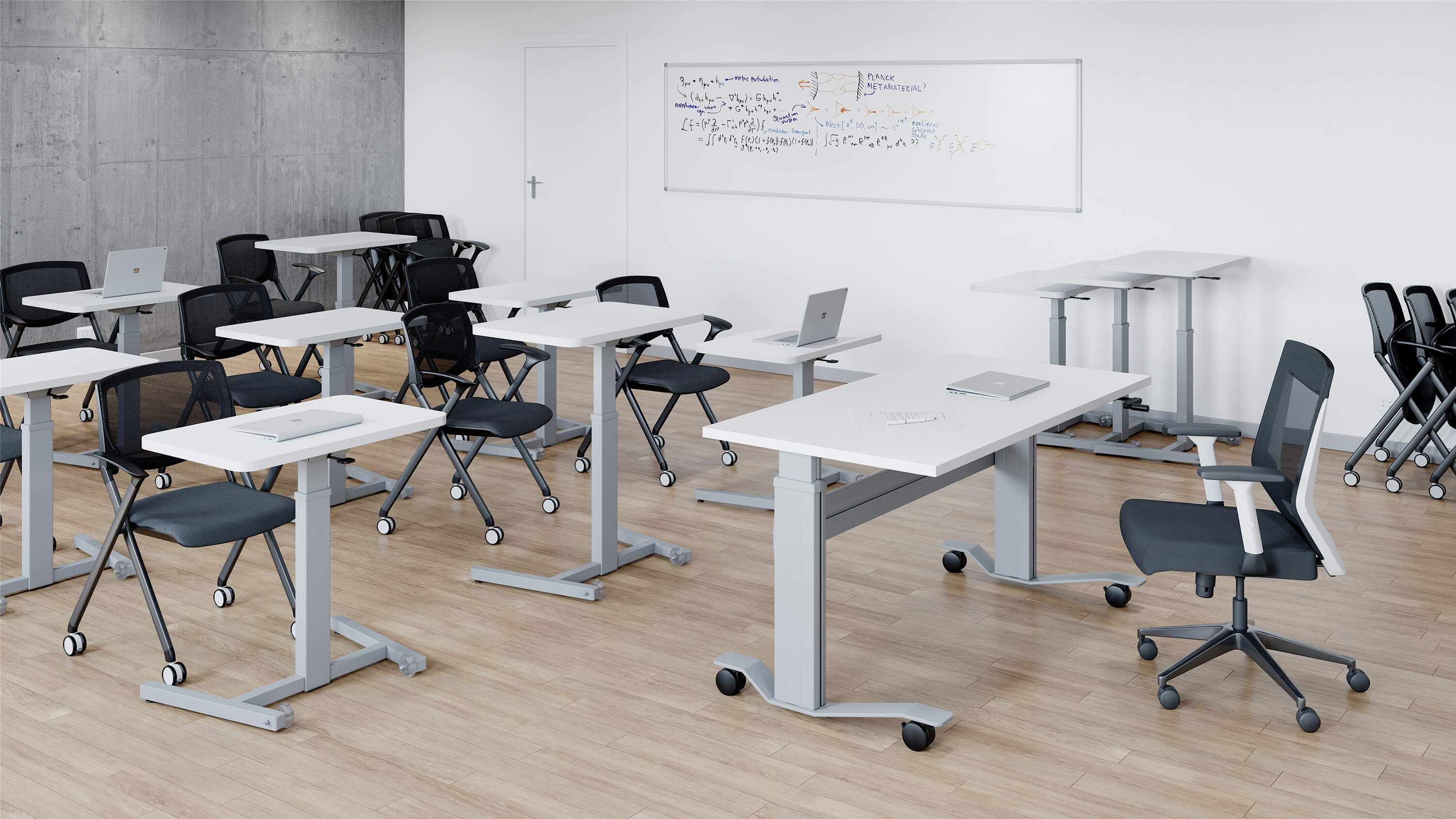 Classroom with SkateDesk height adjustable student desk