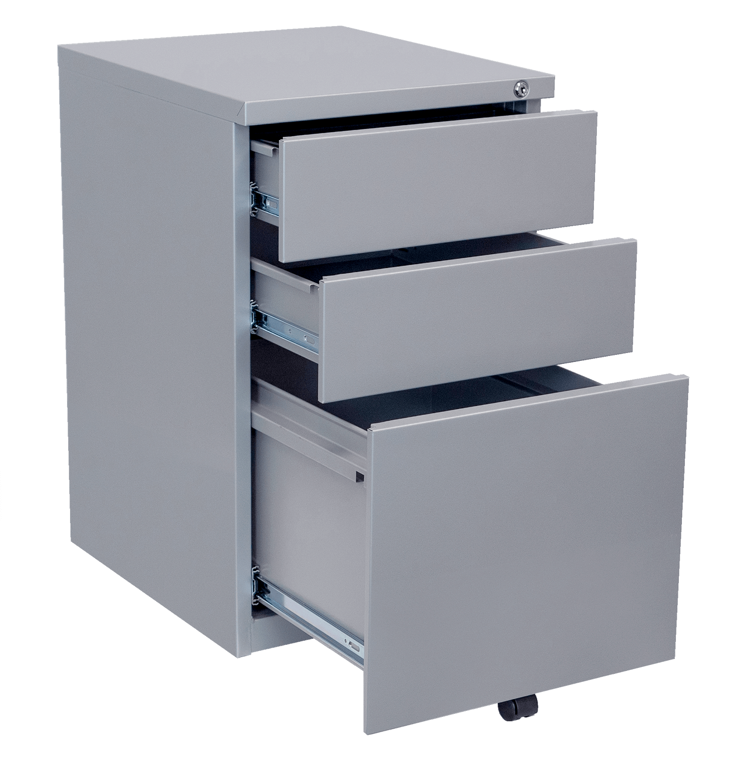 Silver low profile mobile pedestal XPEM500BBF