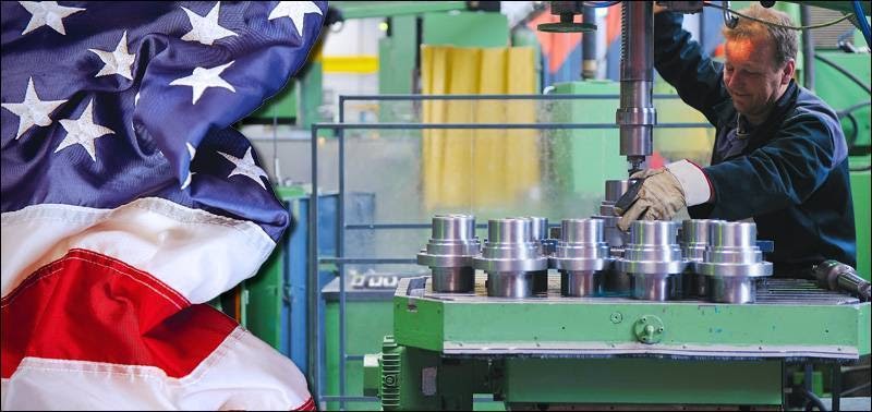 US Factory with Flag
