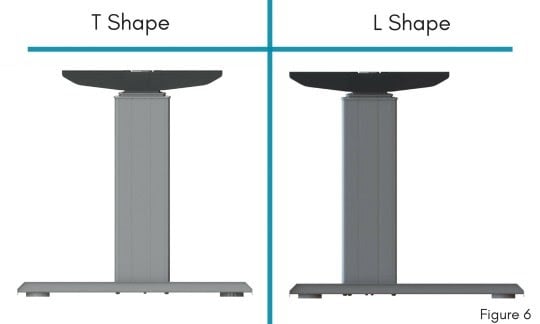 T-shape versus l-shape standing desk legs