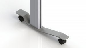 Caster foot for adjustable height tables