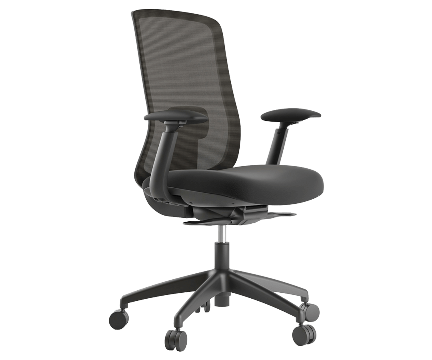 Alpha 2.0 task chair positioned at an angle with a transparent background