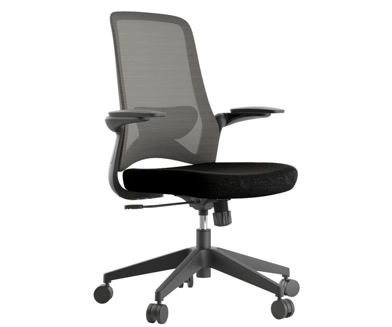 Charlie 2.0 task chair positioned at an angle with a transparent background